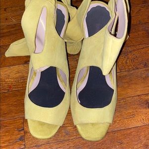 Yellow suede heels from Zara